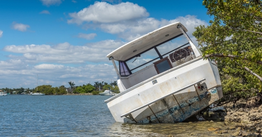 A boat that crashed